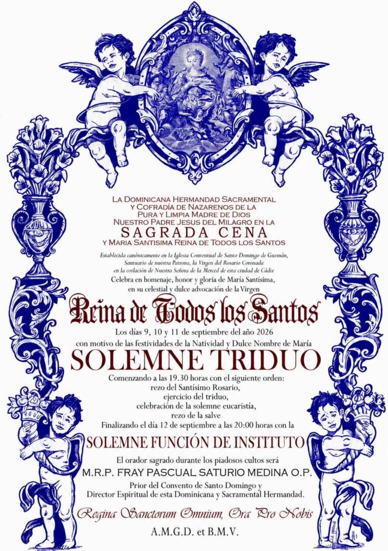 Triduo a María Santísima Reina de Todos los Santos