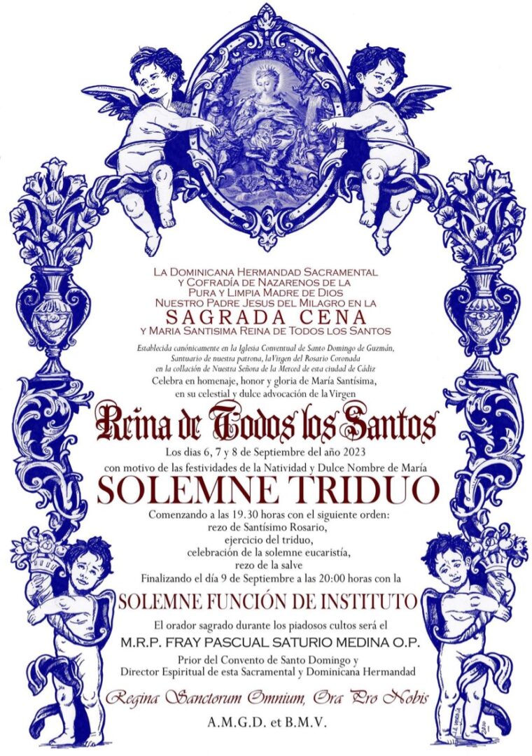 Triduo a María Santísma Reina de Todos los Santos