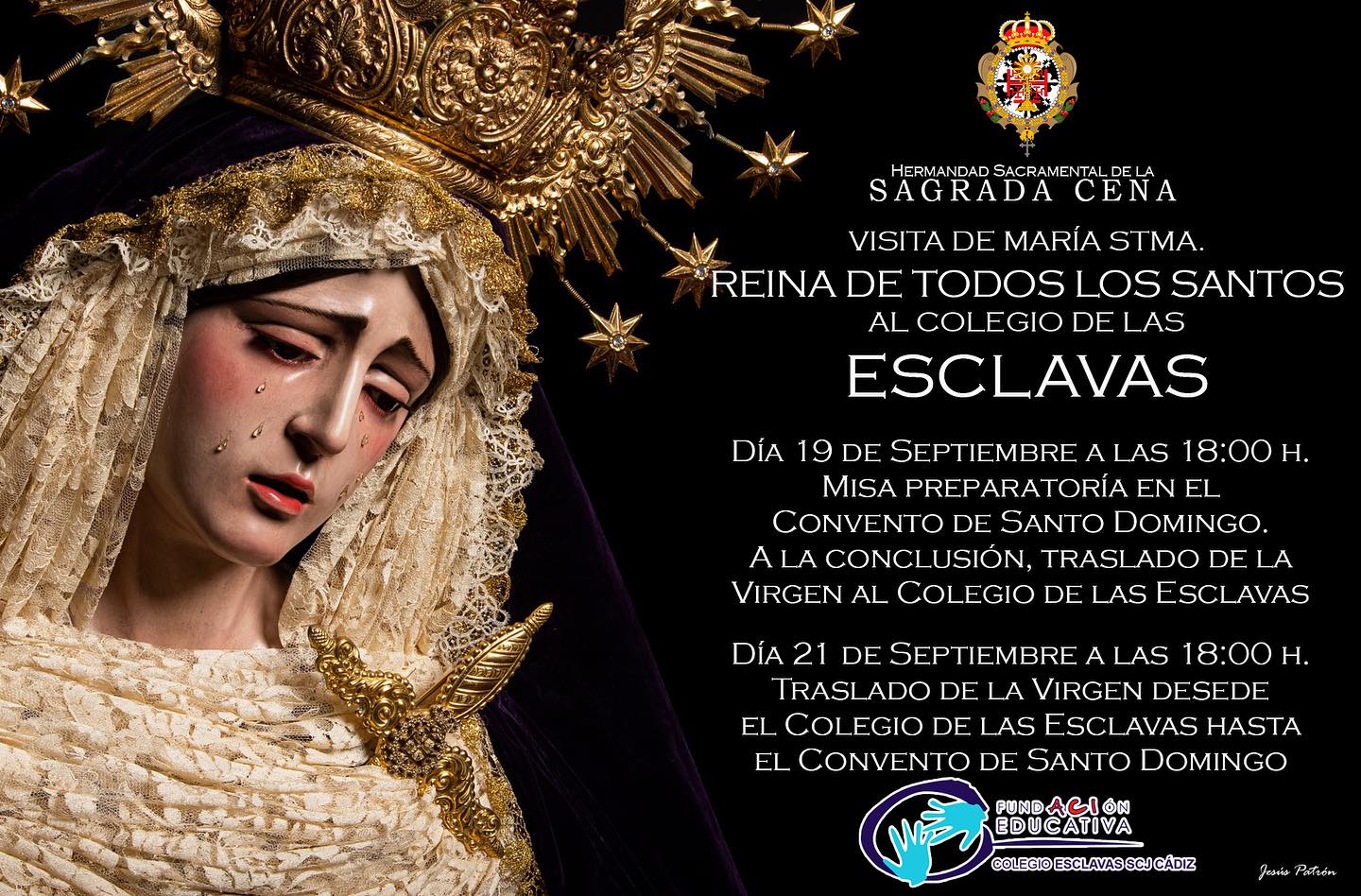 Mañana comienza la visita de María Stma. Reina de Todos los Santos colegio de las Esclavas